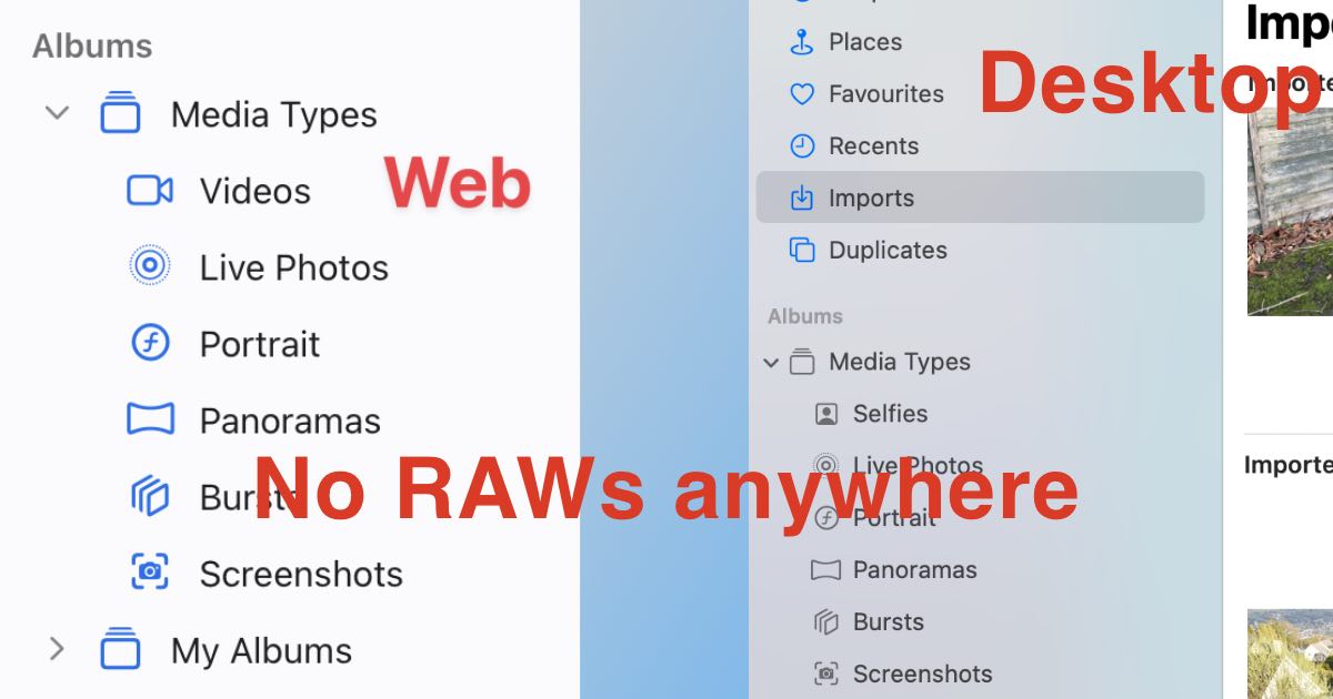 “Ain’t no RAW files here”