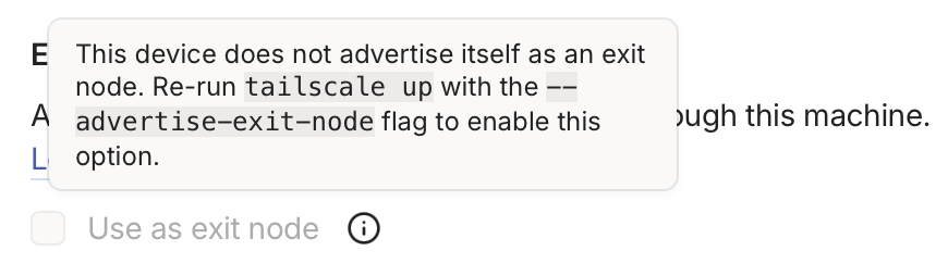 Tailscale helpful hint for an exit node